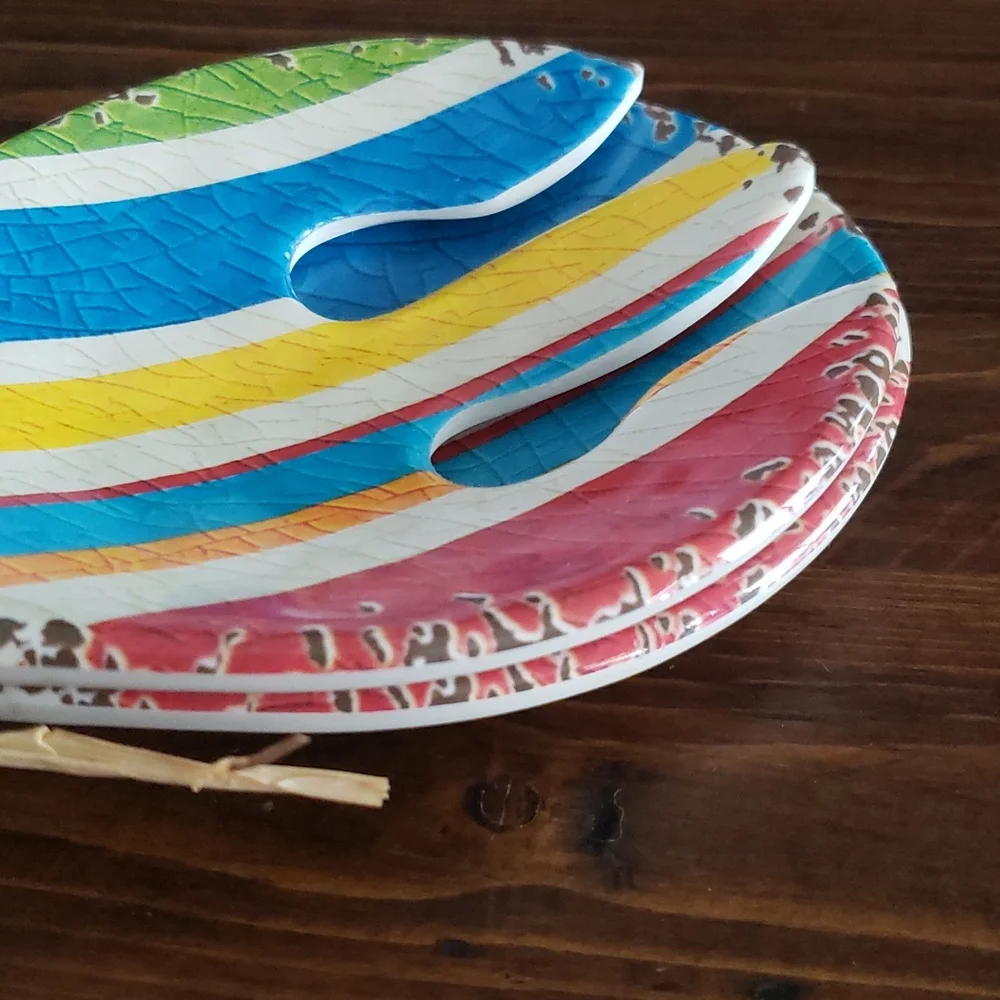 Pier 1 Imports Striped Salad Server Set